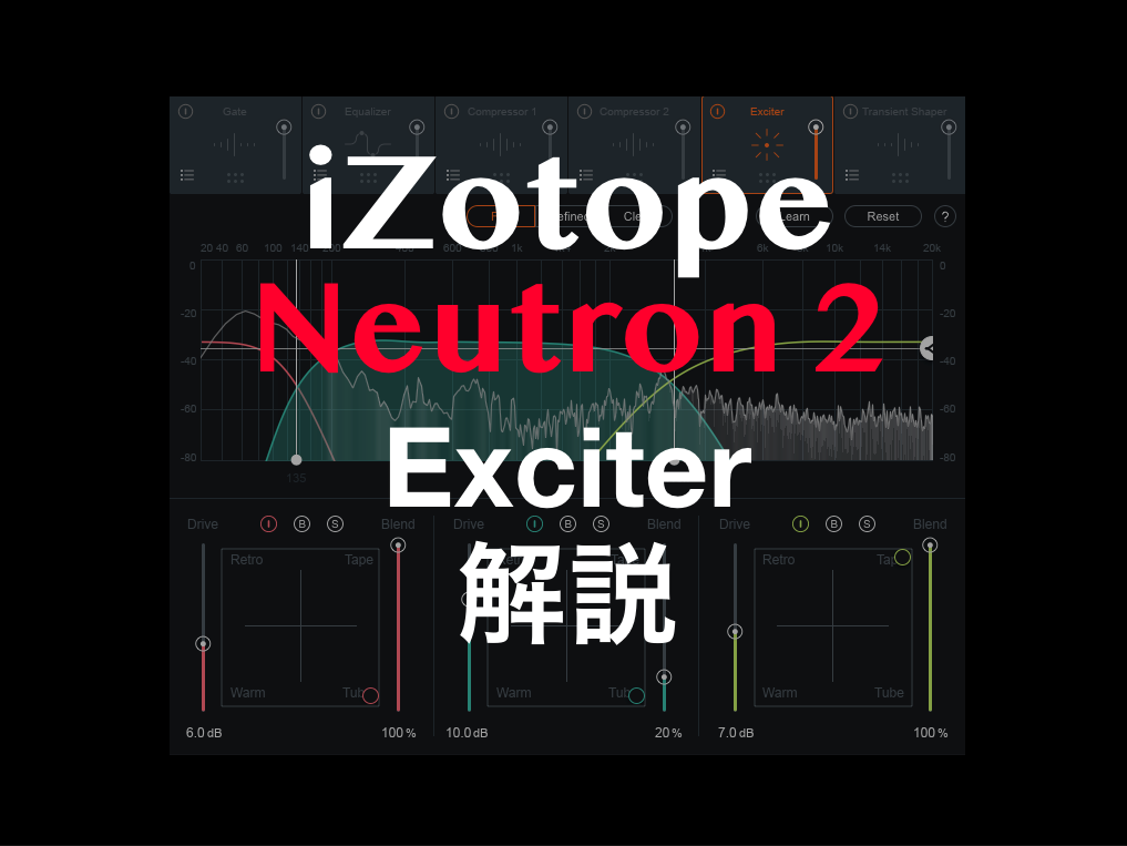 Exciter 解説 iZotope Neutron 2 チャンネルストリップ Malibu Sound Vibes